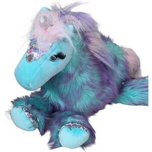 Rare "Veda" the Unicorn Plush w/Eyelashes by Douglas Cuddle Toys 15" Rainbow